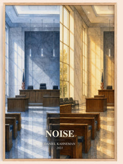 Noise watercolour book poster by Daniel Kahneman – framed literary art print