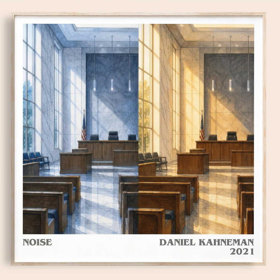 Noise literary book poster by Daniel Kahneman – framed literary art print