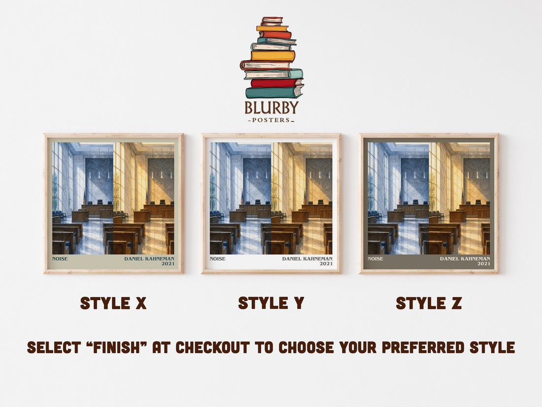 Noise literary print in frame leaning in hallway – non fiction wall art (mockup)