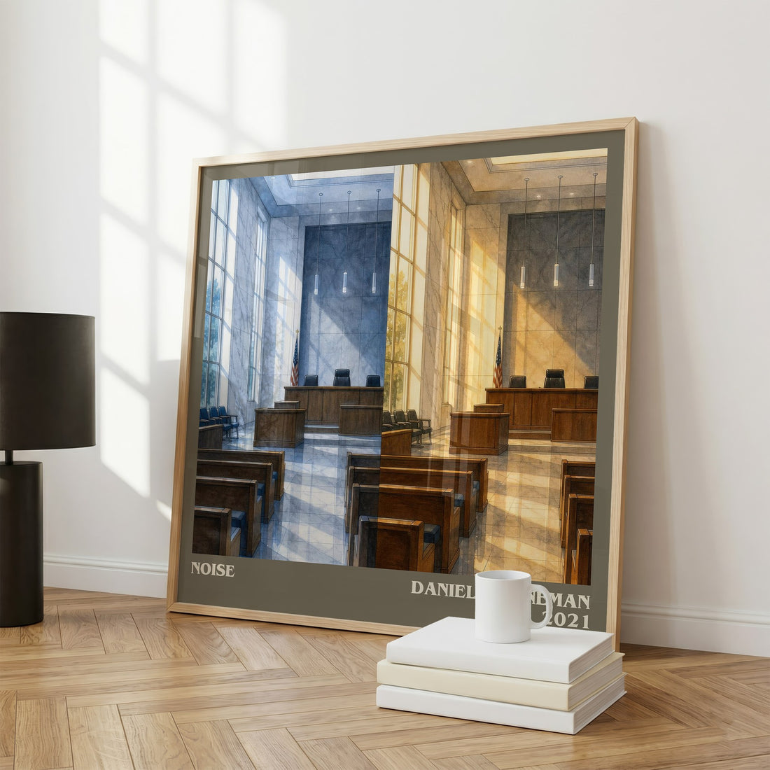 Noise literary print framed by window – literary home decor