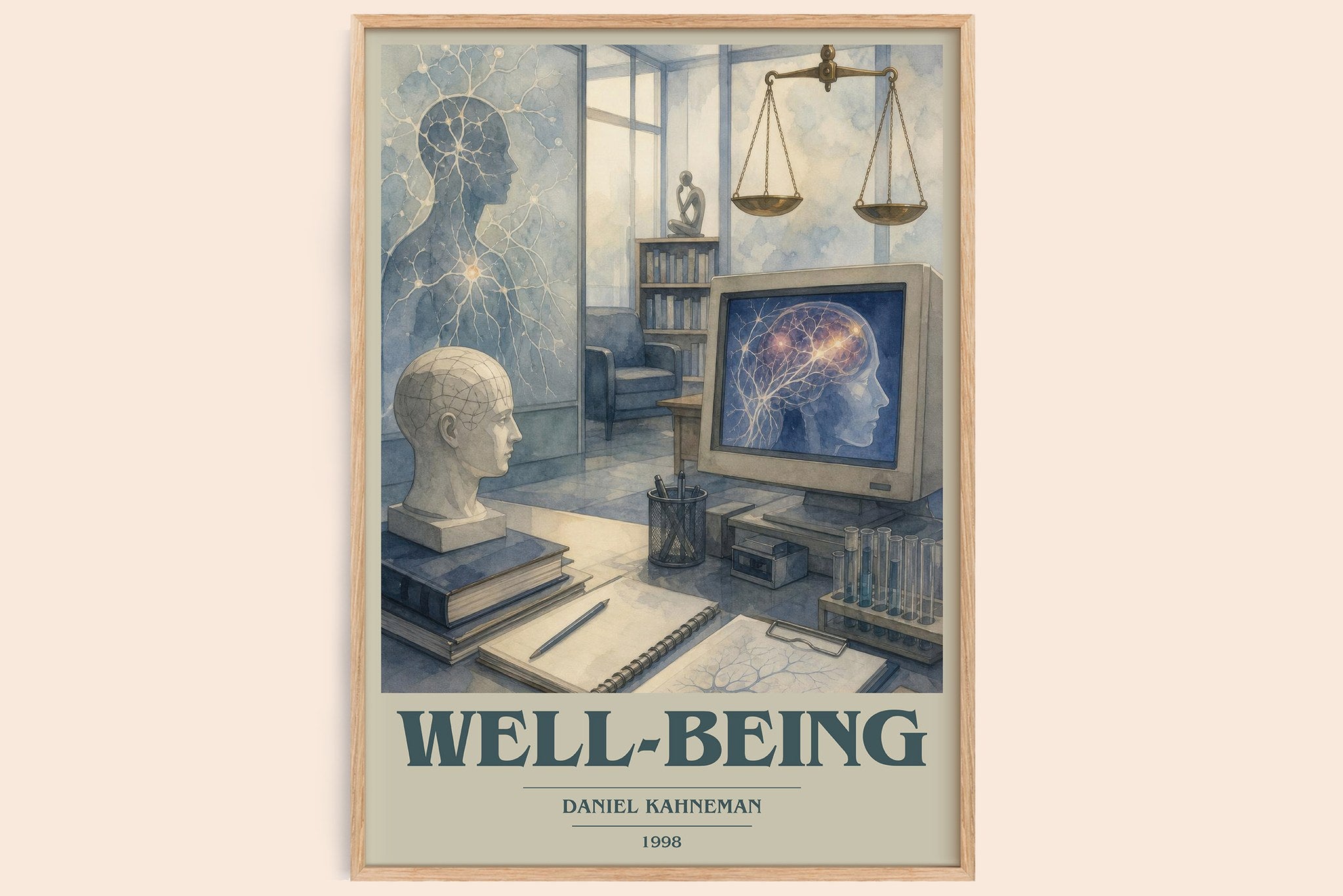 Well-being Book Cover Poster by Daniel Kahneman