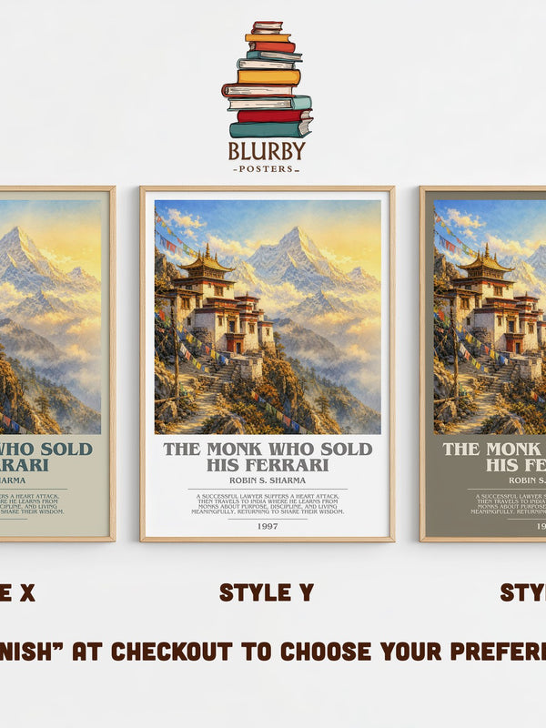 The Monk Who Sold His Ferrari bookish print in frame leaning in hallway – philosophy wall art