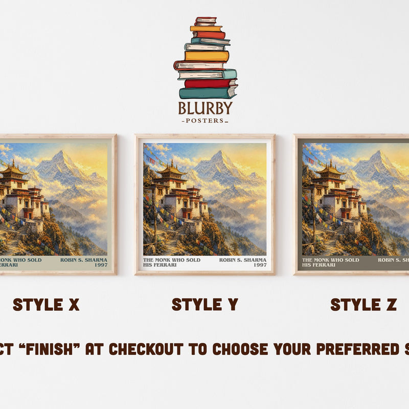 The Monk Who Sold His Ferrari literary print in frame leaning in hallway – philosophy wall art