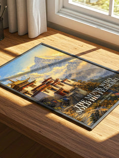 The Monk Who Sold His Ferrari watercolour book poster framed on wall – philosophy wall art