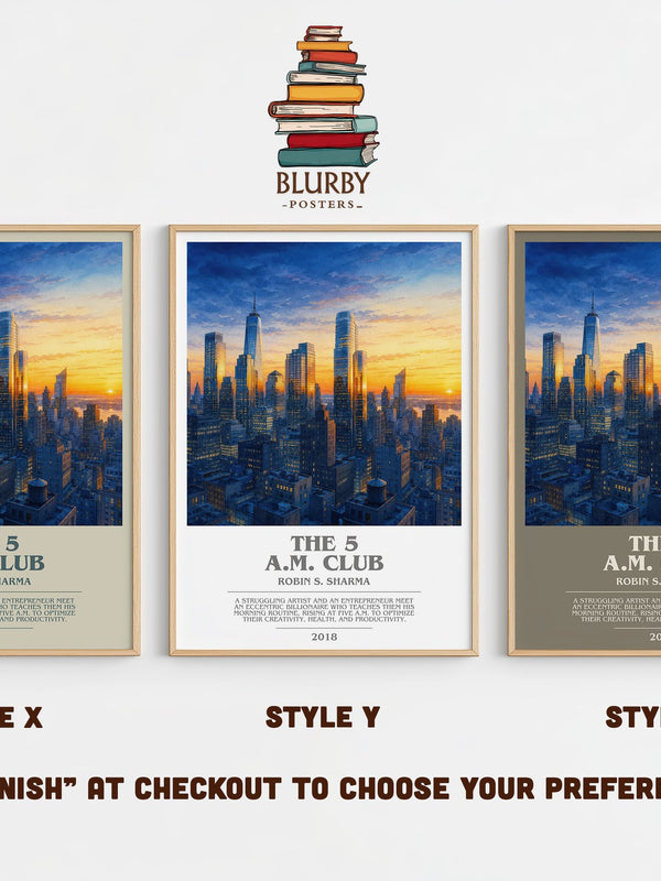 The 5 a.m. Club bookish print in frame leaning in hallway – non fiction wall art