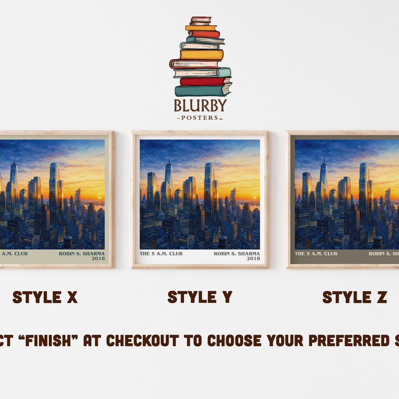 The 5 a.m. Club literary print in frame leaning in hallway – non fiction wall art