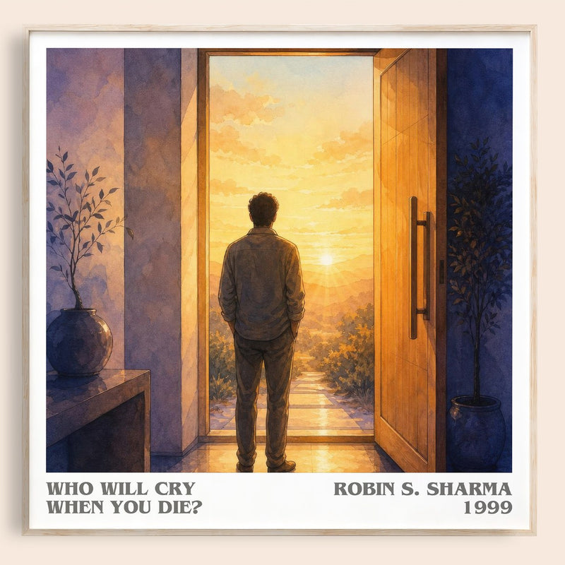 Who Will Cry When You Die? literary book poster by Robin S. Sharma – framed literary art print