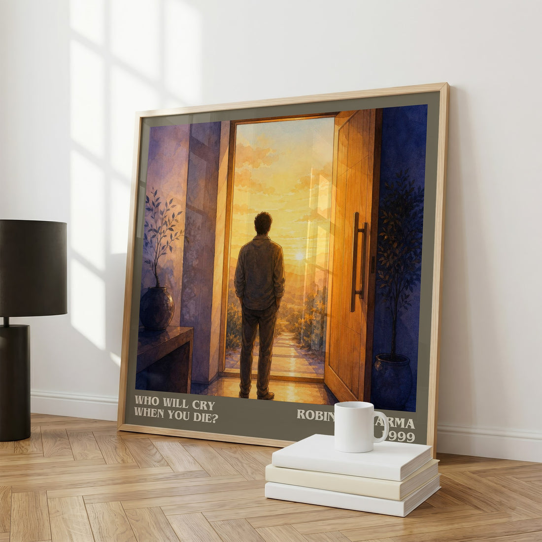 Who Will Cry When You Die? literary print framed by window – literary home decor