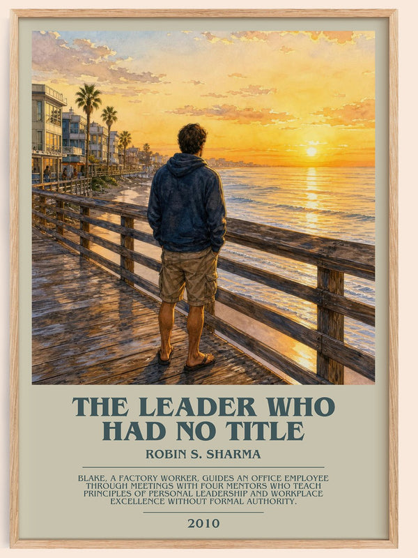 The leader who had no title bookish book poster by Robin S. Sharma – framed literary art print