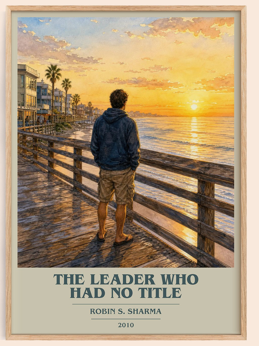 The leader who had no title book cover book poster by Robin S. Sharma – framed literary art print