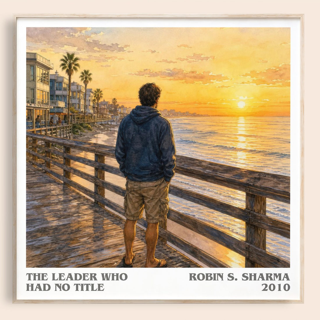 The leader who had no title literary book poster by Robin S. Sharma – framed literary art print