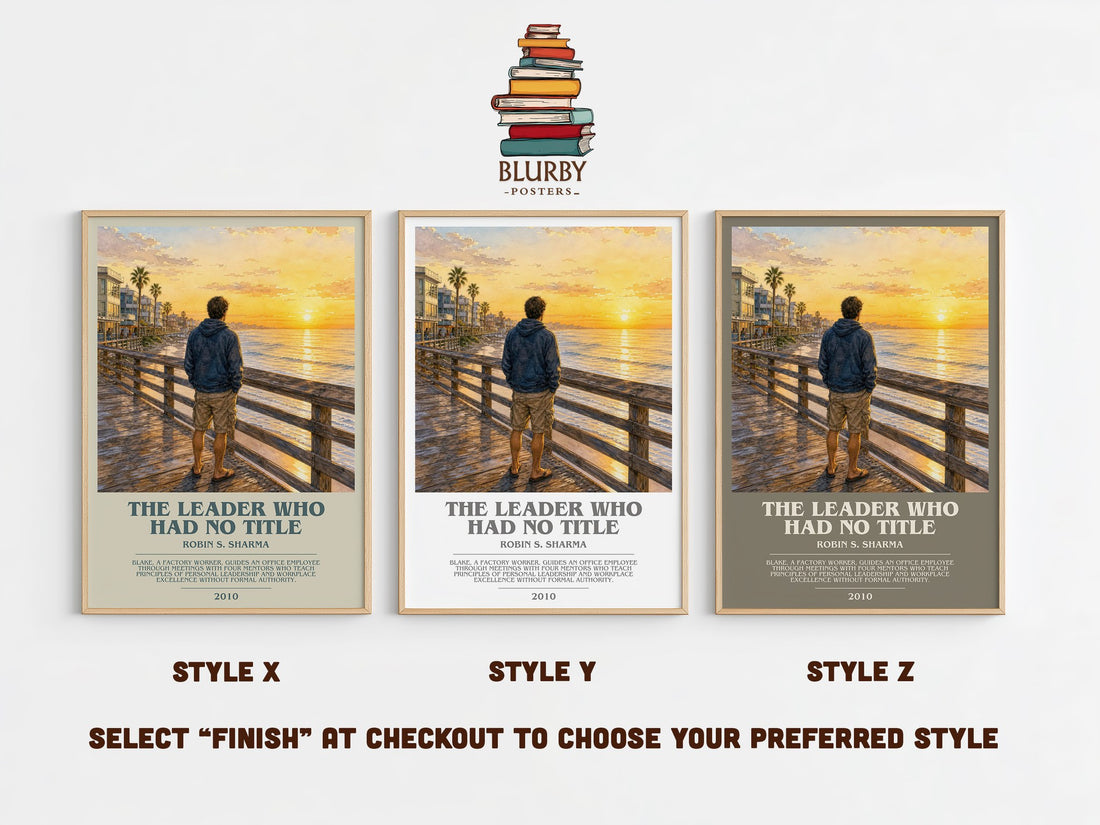 The leader who had no title bookish print in frame leaning in hallway – non fiction wall art (mockup)