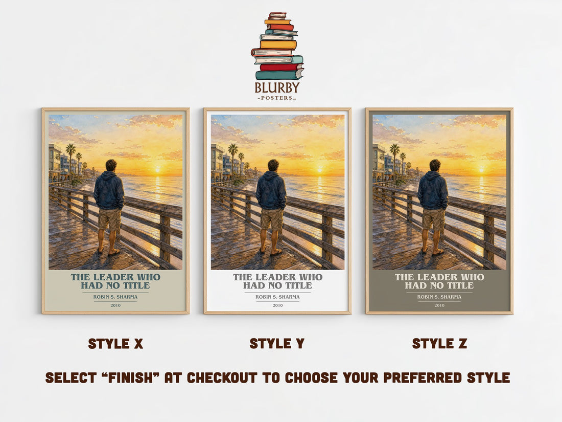 The leader who had no title book cover print in frame leaning in hallway – non fiction wall art (mockup)