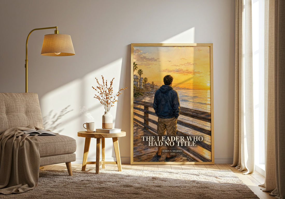 The leader who had no title watercolour print in frame leaning in hallway – non fiction wall art