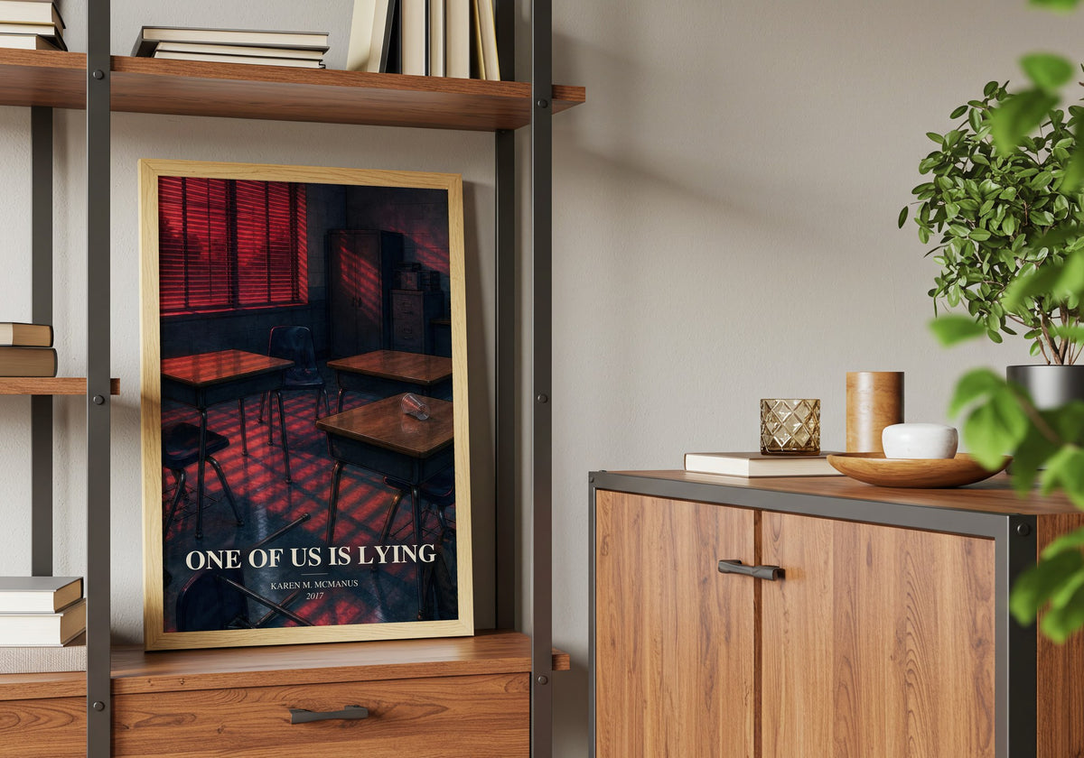 One Of Us Is Lying book watercolour illustration paper finish options – matte satin gloss