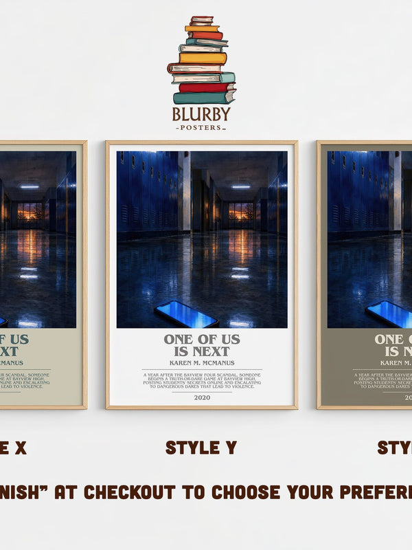 One of us is next bookish print in frame leaning in hallway – young adult wall art