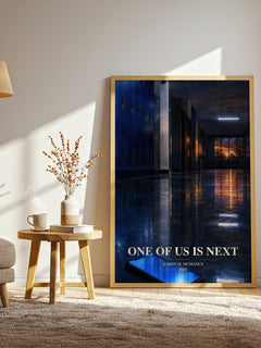 One of us is next watercolour print in frame leaning in hallway – young adult wall art