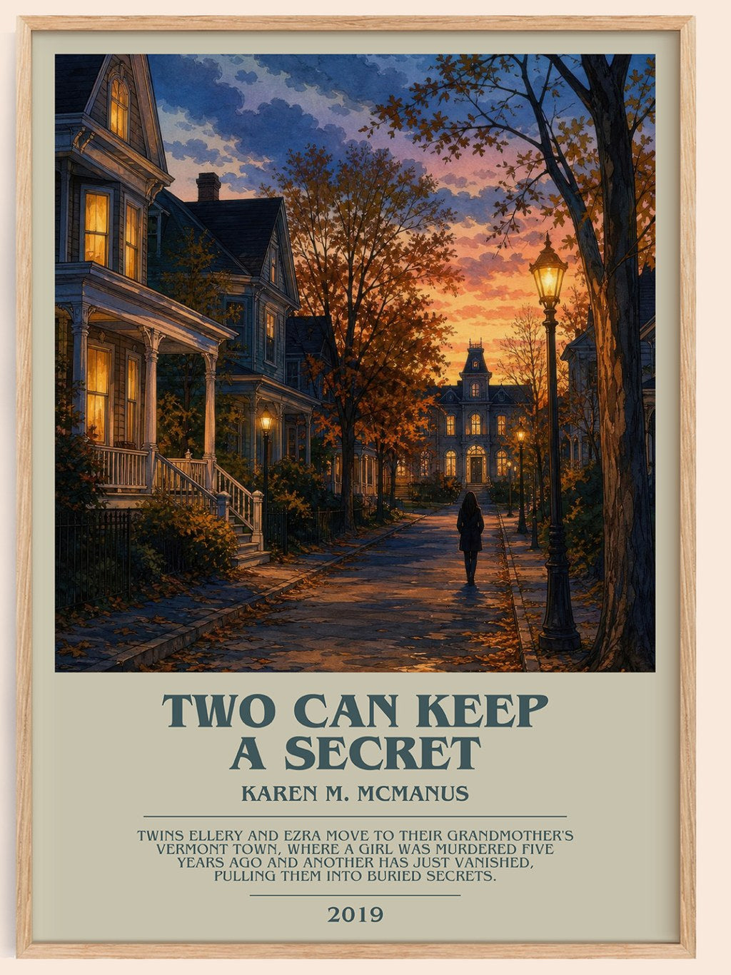 Two Can Keep a Secret bookish book poster by Karen M. McManus – framed literary art print