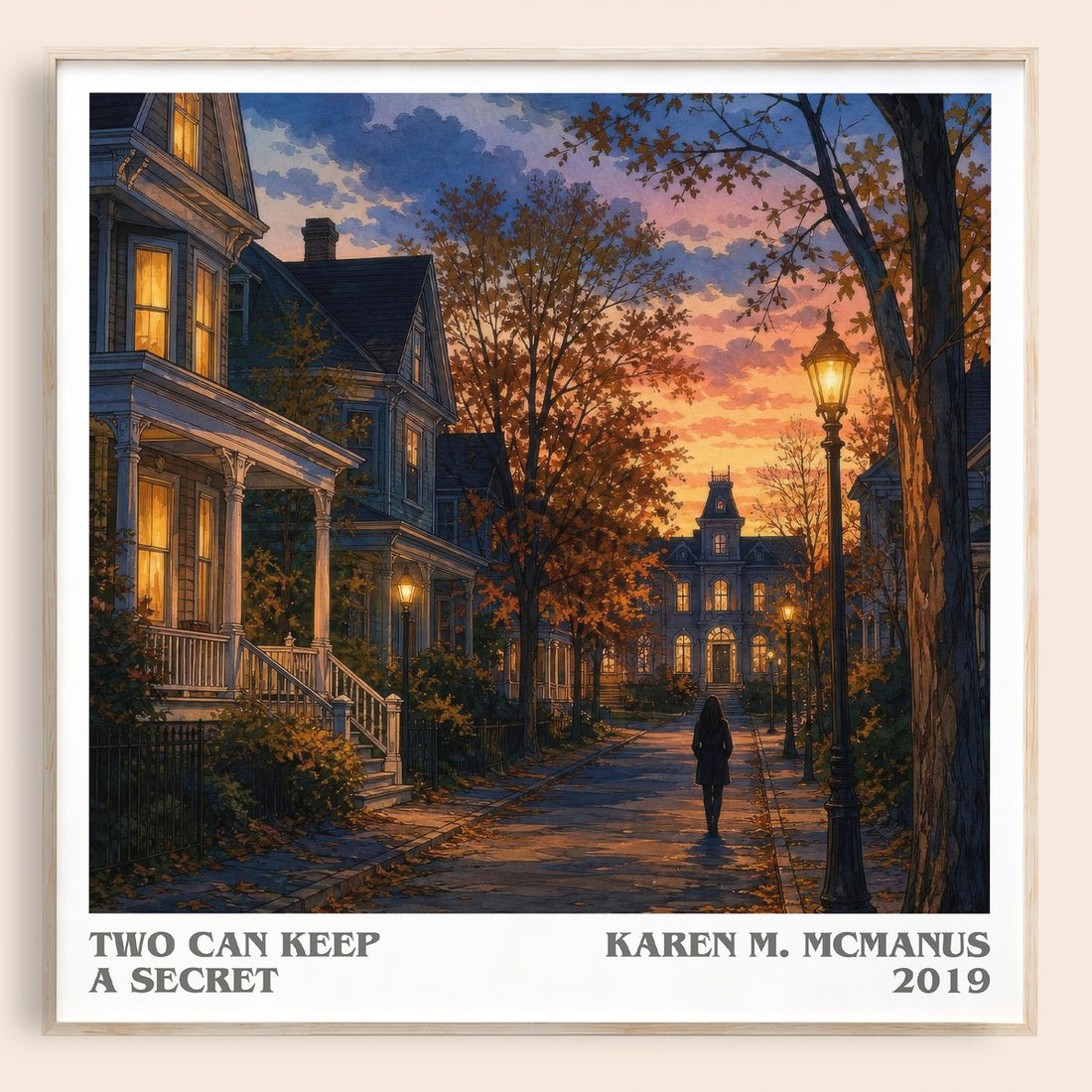 Two Can Keep a Secret literary book poster by Karen M. McManus – framed literary art print