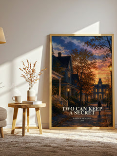 Two Can Keep a Secret watercolour print in frame leaning in hallway – young adult wall art