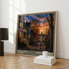 Two Can Keep a Secret literary print framed by window – literary home decor