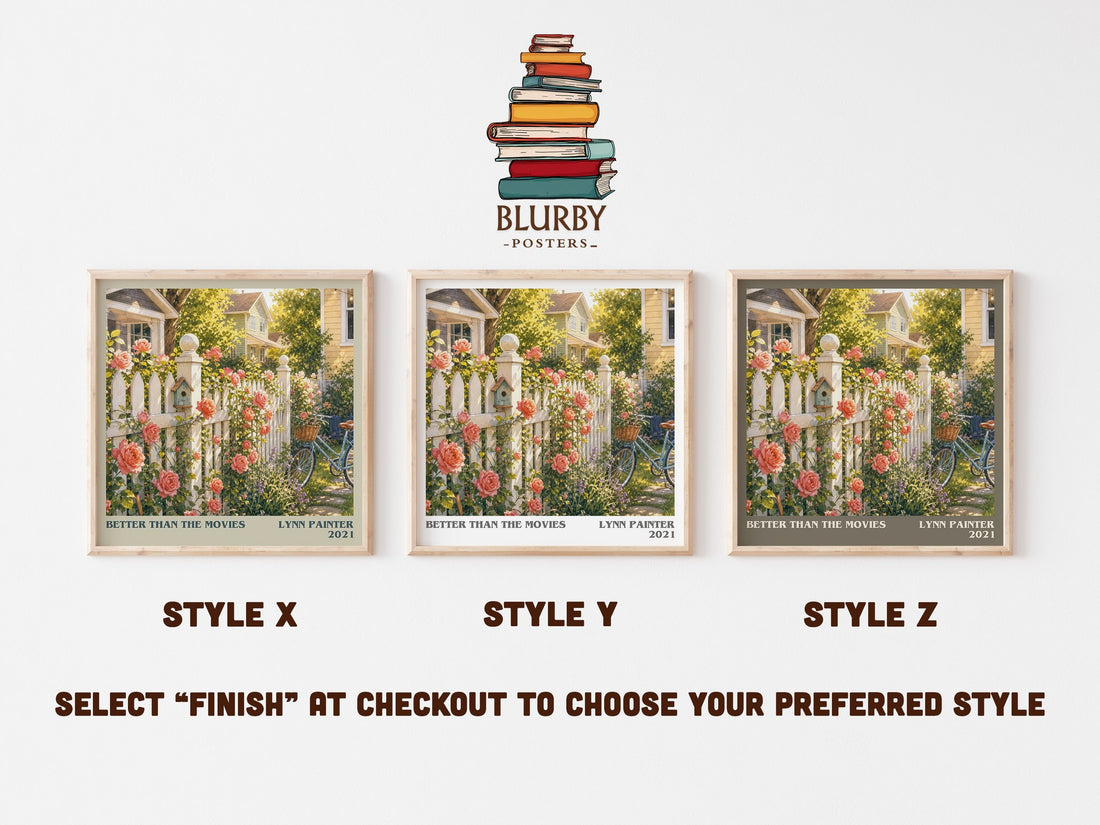 Better Than the Movies literary print in frame leaning in hallway – young adult wall art (mockup)