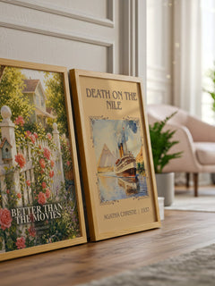 Better Than the Movies watercolour print framed by window – literary home decor