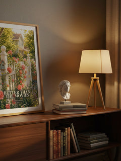 Better Than the Movies watercolour print on bookshelf – Lynn Painter fan gift