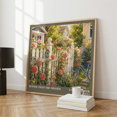 Better Than the Movies literary print framed by window – literary home decor