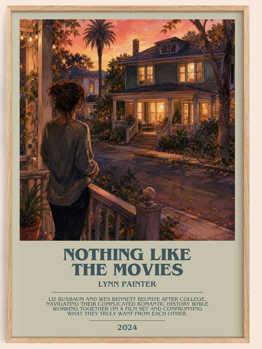 Nothing Like the Movies bookish book poster by Lynn Painter – framed literary art print