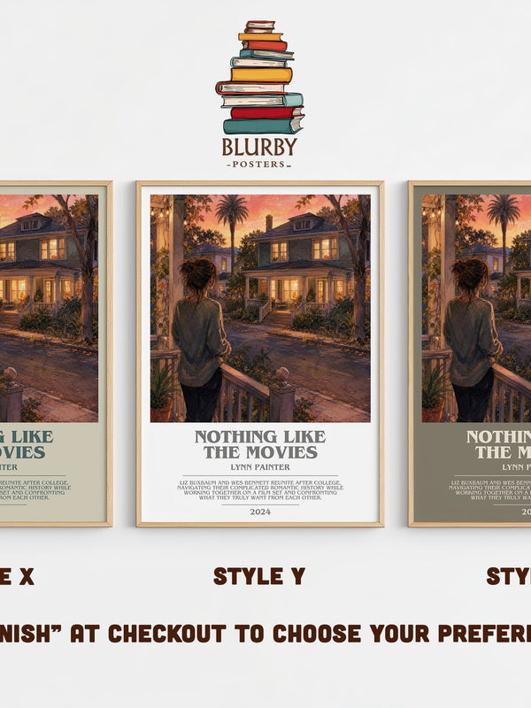 Nothing Like the Movies bookish print in frame leaning in hallway – romance wall art
