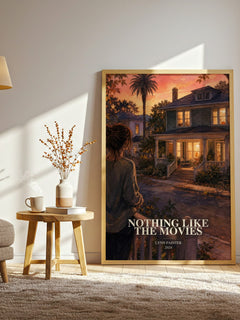Nothing Like the Movies watercolour print in frame leaning in hallway – romance wall art