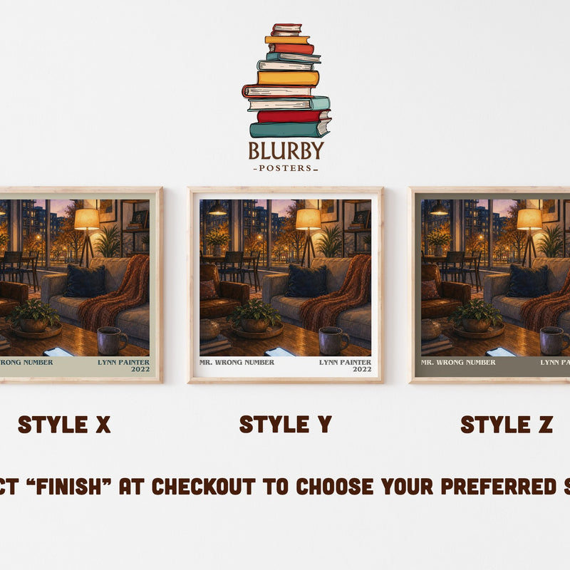 Mr. Wrong Number literary print in frame leaning in hallway – romance wall art