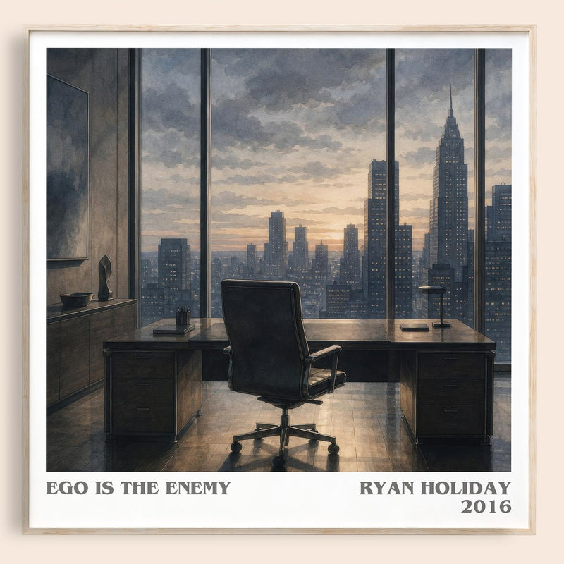 Ego is the Enemy literary book poster by Ryan Holiday – framed literary art print