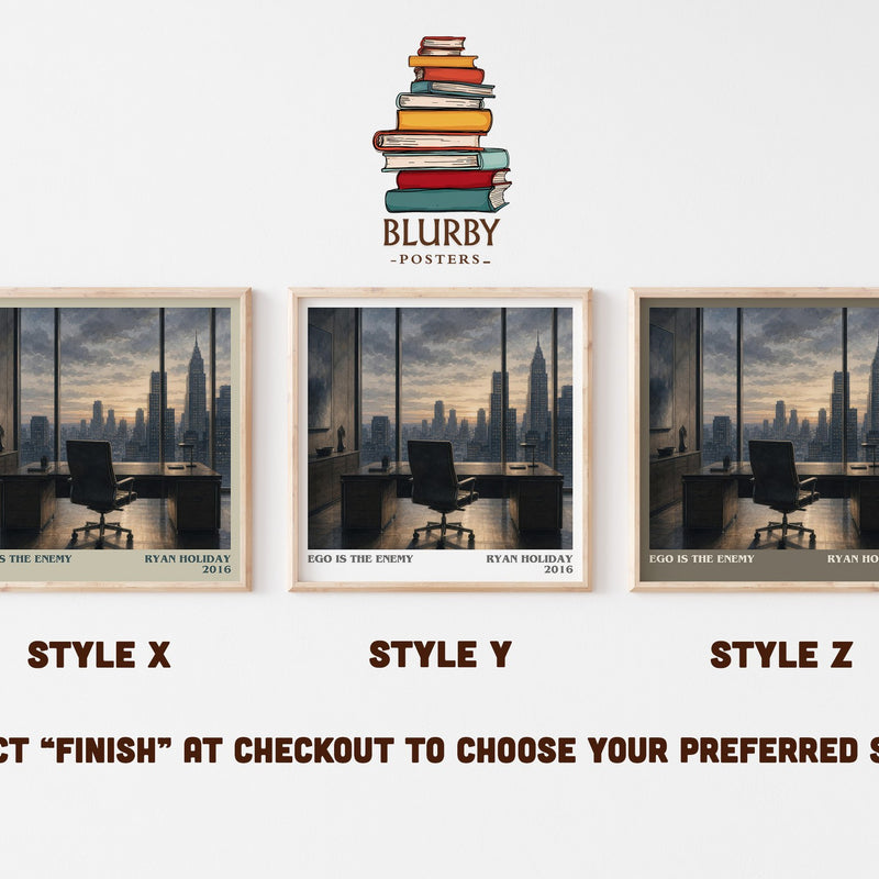 Ego is the Enemy literary print in frame leaning in hallway – philosophy wall art