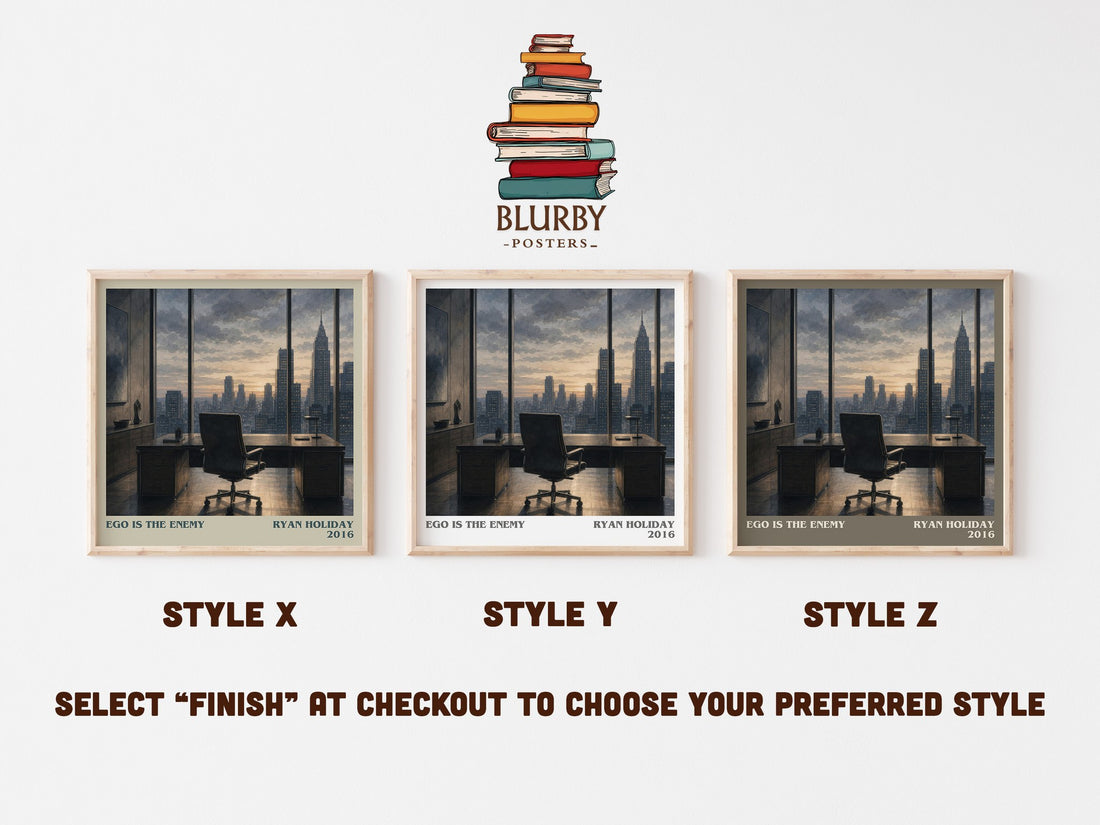 Ego is the Enemy literary print in frame leaning in hallway – philosophy wall art (mockup)