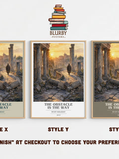 The Obstacle is the Way book cover print in frame leaning in hallway – philosophy wall art