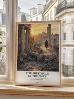 The Obstacle is the Way book cover poster colour and style options – Ryan Holiday book art