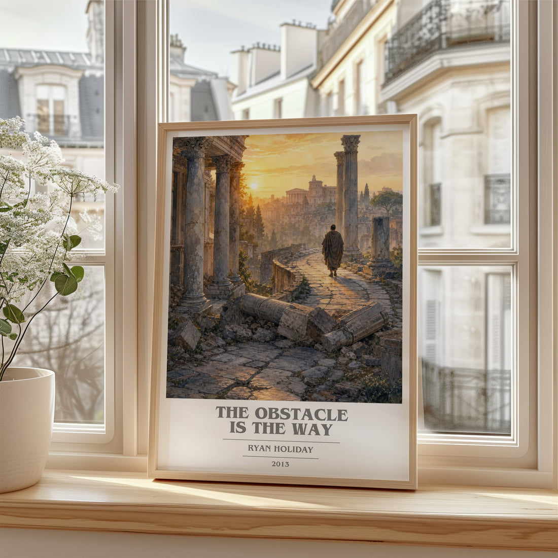 The Obstacle is the Way book cover poster colour and style options – Ryan Holiday book art