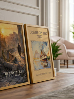 The Obstacle is the Way watercolour print framed by window – literary home decor