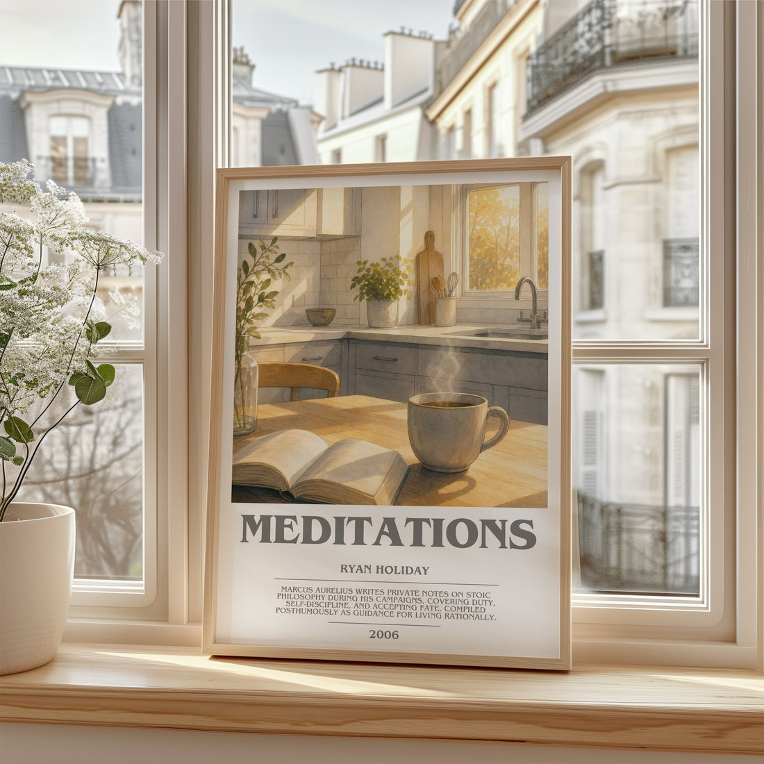 Meditations bookish poster colour and style options – Ryan Holiday book art