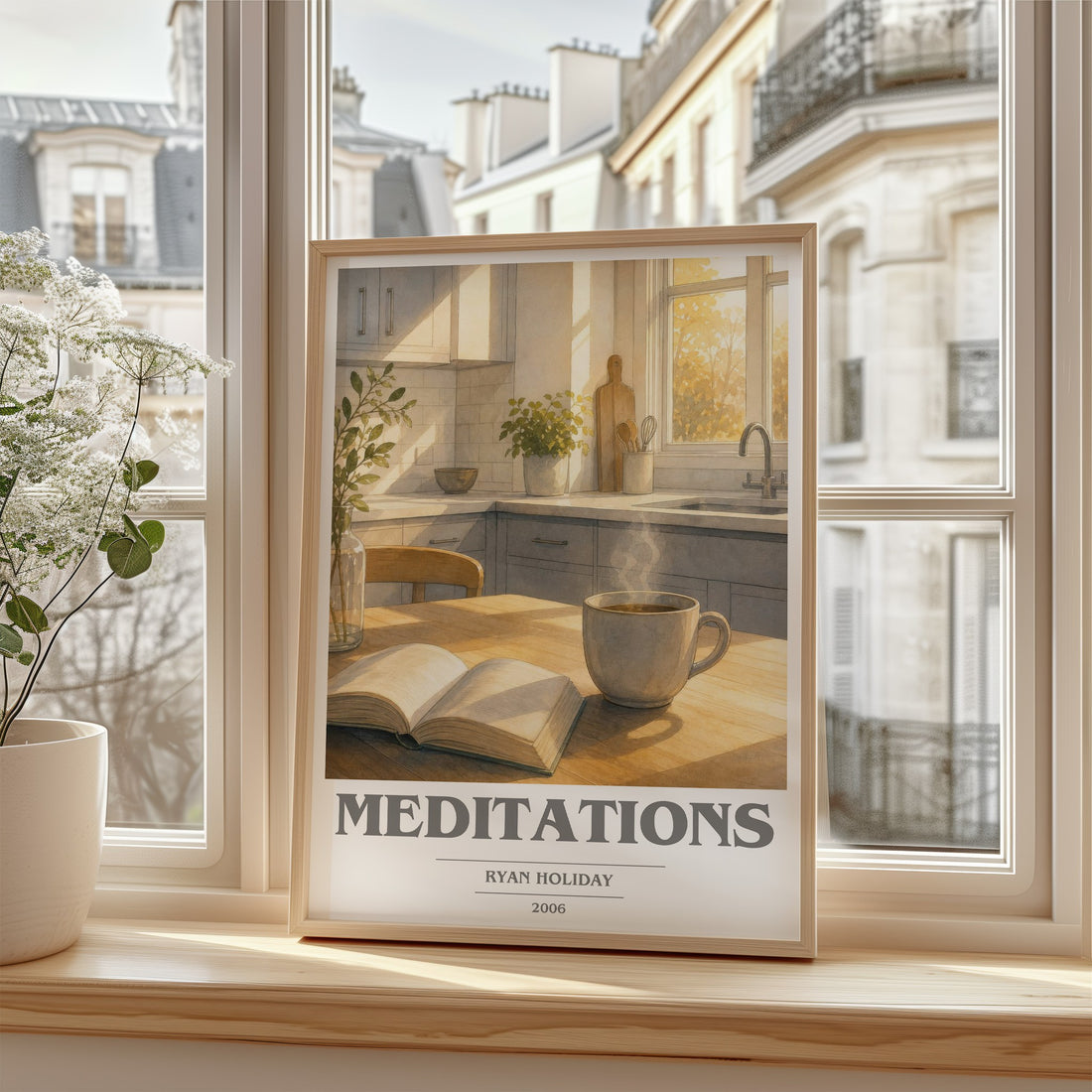 Meditations book cover poster colour and style options – Ryan Holiday book art