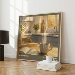 Meditations literary print framed by window – literary home decor