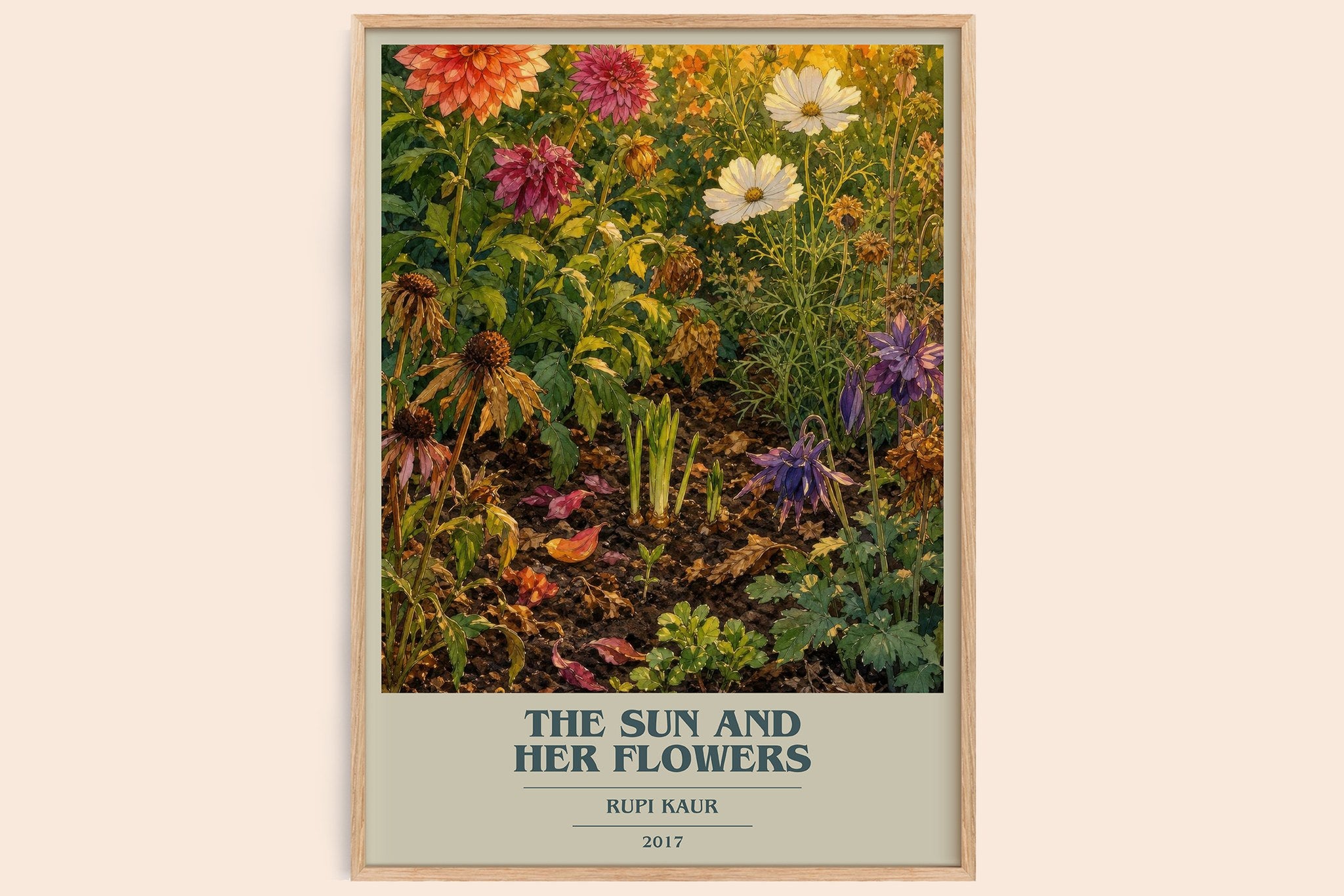 the sun and her flowers Book Cover Poster by Rupi Kaur