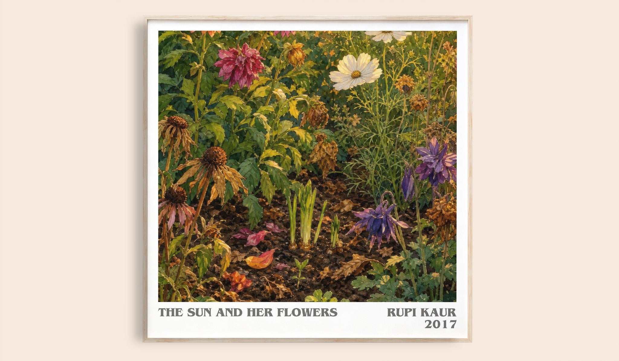 the sun and her flowers Literary Art Print by Rupi Kaur
