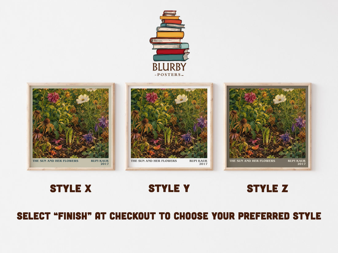 the sun and her flowers literary print in frame leaning in hallway – poetry wall art (mockup)