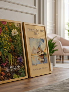 the sun and her flowers watercolour print framed by window – literary home decor
