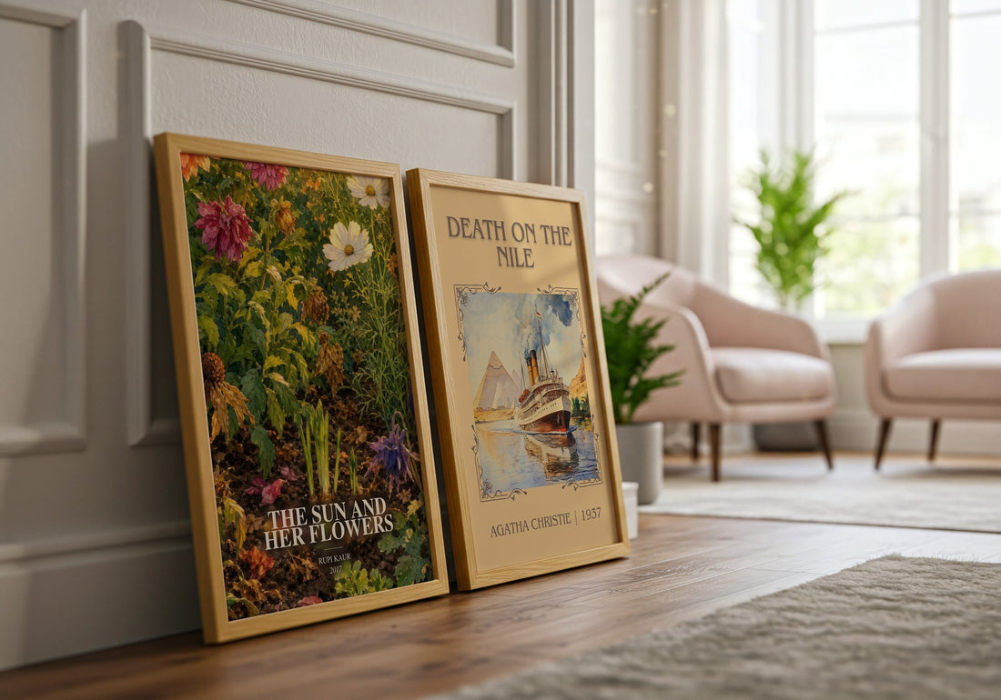 the sun and her flowers watercolour print framed by window – literary home decor