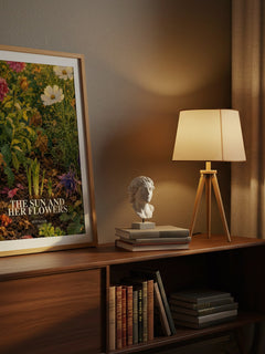 the sun and her flowers watercolour print on bookshelf – Rupi Kaur fan gift