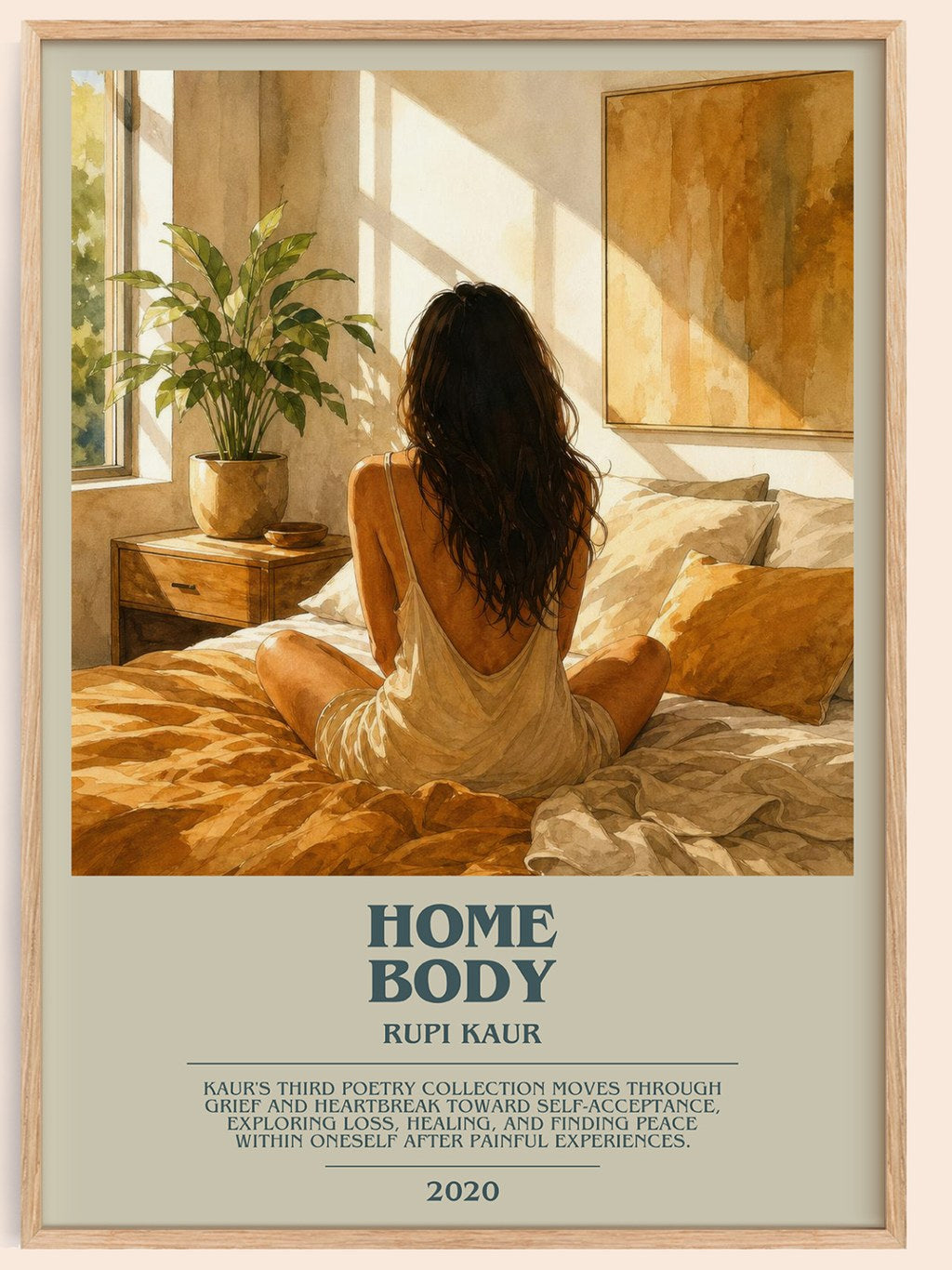 Home Body bookish book poster by Rupi Kaur – framed literary art print